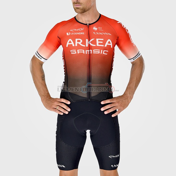 Abbigliamento Ciclismo Arkea Samsic Manica Corta 2022 Nero Rosso